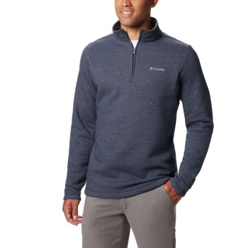 Columbia Great Hart Mountain III Half Zip Fleece, Pullover Azul Marino Para Hombre | 412756-KDC